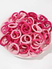 50/100 chiếc dây buộc tóc co giãn cao, kiểu dáng tối giản, thích hợp sử dụng hàng ngày. - Nhiều màu - Xem 3