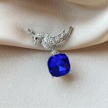 1pc Fashionable Retro Rhinestone Bird Shaped Alloy Brooch, Versatile Clothing Accessory For Women - Bird Diamond Brooch - View 3