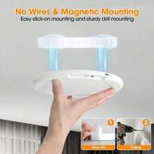 OBOVAY 1 pieza/2 piezas Lámpara de techo recargable con control remoto, Luz LED, Luz de pared, Luz de ventilador, Luz nocturna, Luz repelente de mosquitos, Accesorio de cocina, Lámpara de techo regulable con sensor de movimiento y temporizador para baño, pasillo, porche, 4000mAh - Multicolor - Ver 9