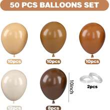 10 Zoll neutrale Ballons, vintage Kaffeebraun, Beige & Weiß Latex Helium Ballons für Hochzeit, Herbst Baby-Shower, Thanksgiving, Cowboy Themen Geburtstags Dekoration - A-1 - Übersicht 2