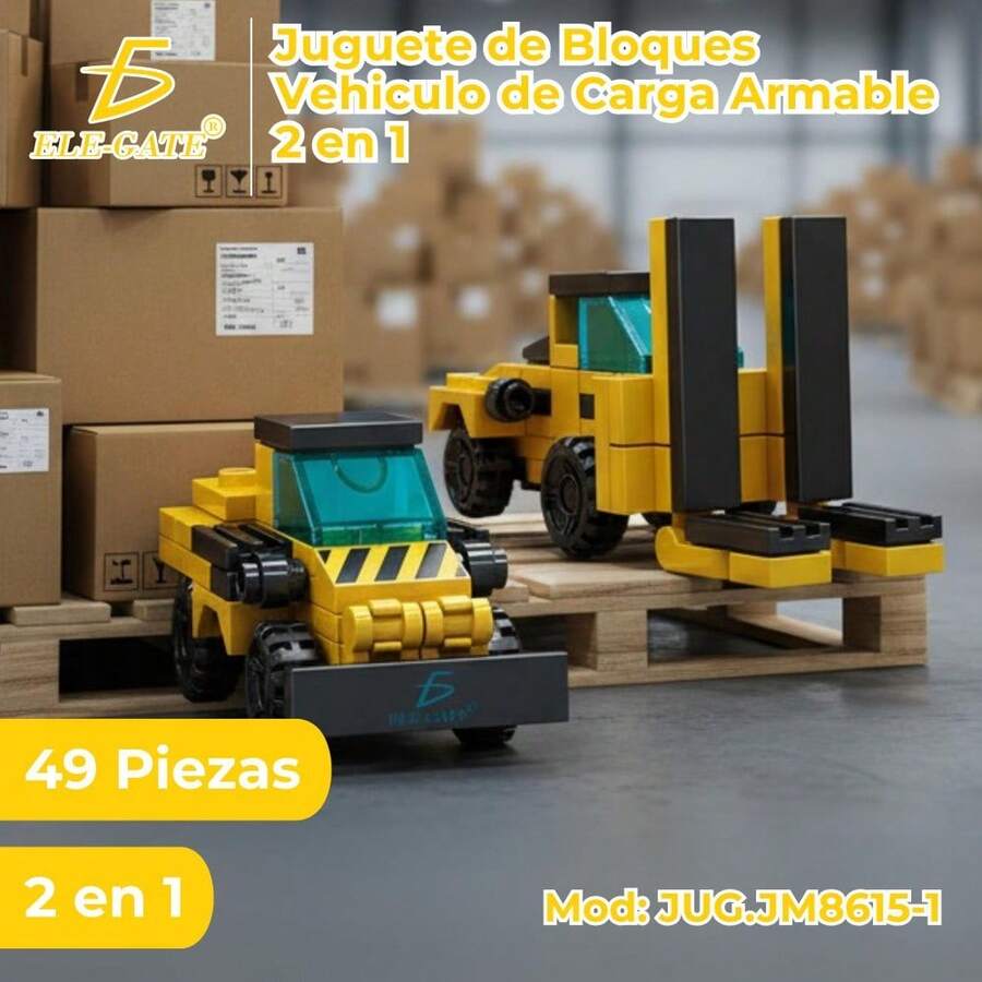 Juguete de Bloques Vehiculo de Carga Armable 2 en 1 49pzs - Multicolor - Ver 1