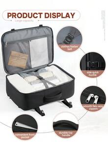 Ba lô du lịch đa năng mở 180°, ba lô xách tay dung tích lớn có ngăn đựng laptop, túi du lịch cuối tuần chống nước có dây đeo hành lý dành cho nam và nữ. - Nhiều màu - Xem 5