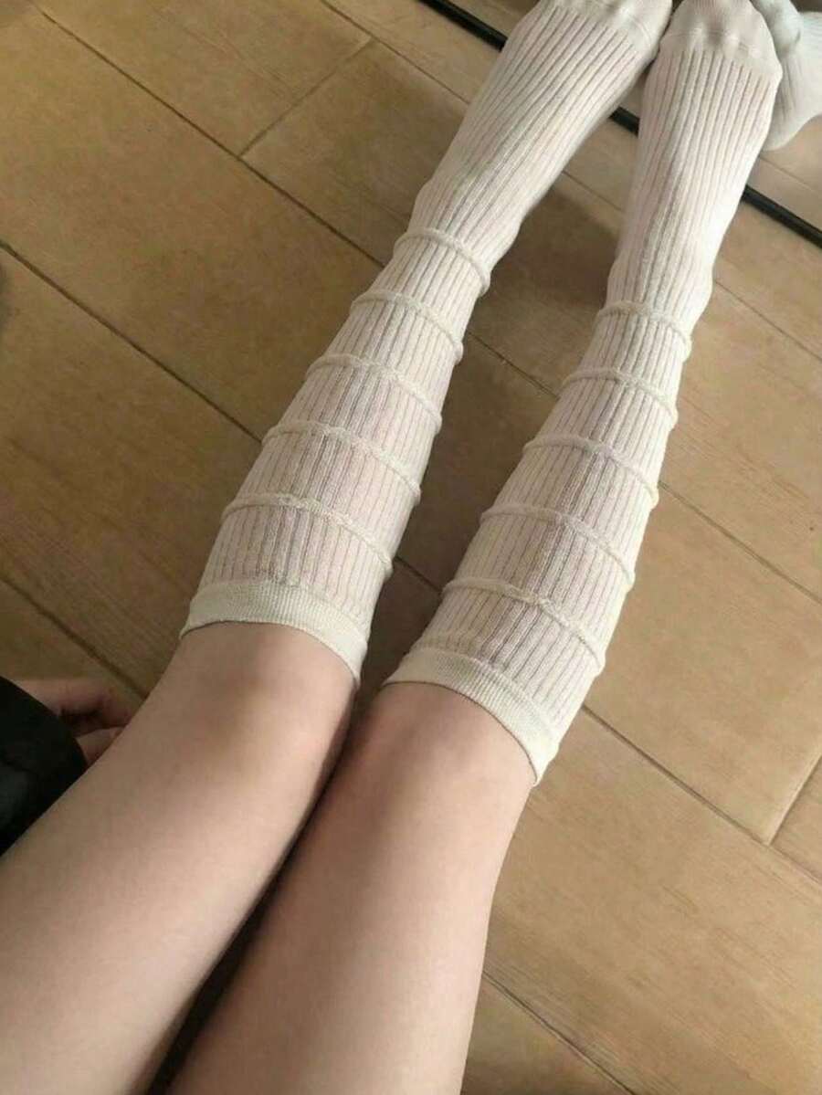 1 par de calcetines de tobillo blancos con volantes finos, ligeros para primavera/verano - Multicolor - Ver 1
