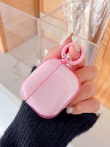 1 ốp bảo vệ trong suốt + vòng khóa chống sốc cho tai nghe, tương thích với tai nghe Bluetooth Apple 1/2/3/4/Pro/Pro 2nd - Màu Hồng baby - Xem 4