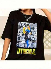 Invincible Markwomen-Shirt Invincible Sweatshirt Comic Fan Invincible Fan-Shirt Harajuku Women'S Clothing - 黑色 - 查看 21