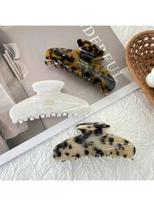1 chiếc kẹp tóc kiểu dáng châu Âu và Mỹ, màu trơn, phong cách INS, cá tính, thích hợp cho trang phục mùa hè, phụ kiện đi biển. - Màu be - Xem 7