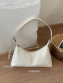 女士高品质复古通勤时尚单肩包，2026新款腋下包 - 白色 - 查看 7