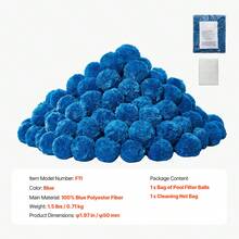 Pool Filter Balls For Sand Filter, 0.71 Kg, Filter Balls Replace Pool Filter Sand, Reusable Blue Polyester Fiber Filter Media With Wash Bag, For Swimming Pool Aquarium Tank Above Ground Pool - Blue, 1.5 Lbs - View 7