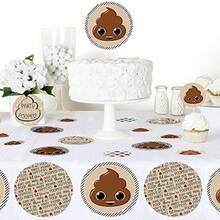 Party 'Til You're Pooped - Poop Emoji Giant Circle Confetti - Large 27 Count - Brown Black White - View 4