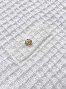 女士优雅时尚纹理方领金属扣修身白色针织连衣裙，女士夏季连衣裙，派对连衣裙，婚礼宾客连衣裙，毕业典礼连衣裙，女士优雅连衣裙，正式连衣裙，白色连衣裙 - 白色 - 查看 9