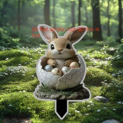 Chậu trồng cây hình thỏ Phục Sinh đáng yêu có đèn - Chậu trồng cây hình thỏ bằng acrylic bền chắc, lý tưởng cho trang trí ngoài trời mùa xuân và Giáng sinh, dễ lắp đặt, kiểu dáng ngộ nghĩnh, bao gồm thiết kế quả trứng nứt với những chú thỏ đáng yêu và những quả trứng Phục Sinh đầy màu sắc, tuyệt vời cho khu vườn ngoài trời hoặc trang trí nhà trong nhà.