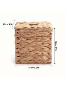 Cubierta de caja de pañuelos tejida a mano con textura natural, dispensador de papel de pañuelos de estilo minimalista, caja de pañuelos cuadrada gruesa y duradera, adecuada para la mesa del comedor, la encimera de la cocina, el armario del baño, regalo del Día de la Madre, útiles escolares, decoración del hogar, artículos esenciales para cruceros, organización del hogar, decoración del hogar para el verano, accesorios de baño, suministros de cocina - Multicolor - Ver 12