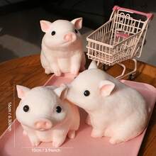 1 pieza Muñeco de peluche suave y divertido de cerdo, adecuado para fiestas de cumpleaños de Pascua y Navidad, un divertido muñeco apretable - Multicolor - Ver 3