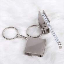 1pc Stainless Steel Retractable Ruler Tape Measure Keychain: Perfect Measuring Tool For On-The-Go! - Bạc - Xem 2