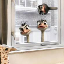 BRUP 1/3 Sheets Kids Window Clings Removable Jungle Animals Cartoon Decor – Cute Forest Animal Window Decals For Nursery, Bedroom, DIY Room Makeover,Fun Animal Friends - Multicolor - View 10