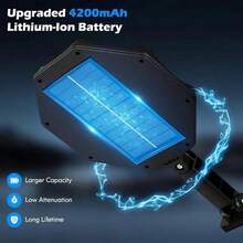 2000mAh Solar Security Light, 168 LED Outdoor Motion Sensor Floodlight With 12-Hour Continuous Illumination, IP65 Waterproof Wall Lamp, High Brightness Wide Coverage For Garden, Yard, Street, Garage, Porch, Driveway, Night Safety Lighting For Homeowners Outdoor Enthusiasts - 太陽能燈 168顆LED燈 - 查看 5
