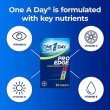 ONE A DAY Men's Pro Edge Multivitamin, Supplement With Vitamin A,C,D, E And Zinc For Magnesium, 50 Count - mặc định - Xem 2