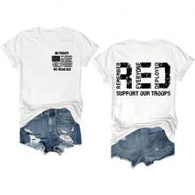 Red Friday Shirt On Fridays We Wear Red Tshirt Remember Everyone Deployed Shirts For Men Women Camisetas Para Mujer Camisas Para Mujer Graphic Tees Summer Tops For Women - 白色-1 - 查看 1