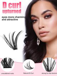 624pcs False Eyelashes, D Curl, Natural & Fluffy, Bottom Lashes +30D+40D+50D+60D, 8mm-16mm Mixed Length, DIY Cluster Fake Lashes - D - View 5