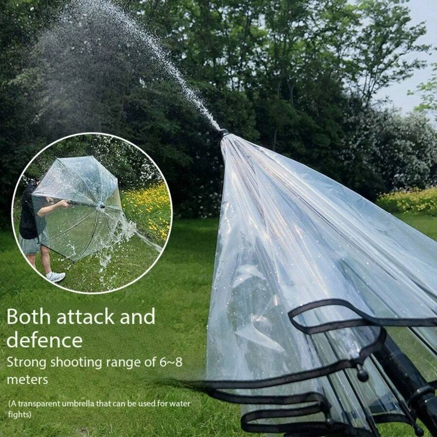 Transparent Umbrella Water Blaster, 2-In-1 Water Gun & Shield For Outdoor Water Fights-Transparent Water Blaster Umbrella, Dual-Purpose Water Gun & Shield For Outdoor Summer Activities - Multicolor - View 1