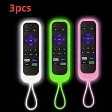 3pcs Silicone Luminous Remote Control Protective Cover For TCL ROKU Series RC280TV,Anti-Dropping, Glow-In-The-Dark For Better Night Use - 粉紅色 綠色 白色 - 查看 1