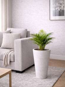 Round Column Plant Pot Grafiato In Resistant Polyethylene With UV Protection Does Not Fade - 沙 - 查看 7