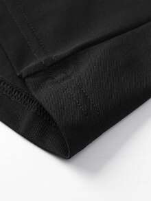 男士純色透氣休閒商務運動 Polo 衫，彈性舒適 Polo T-shirt，適合跑步、健身、運動，黑色 - 黑色 - 查看 6