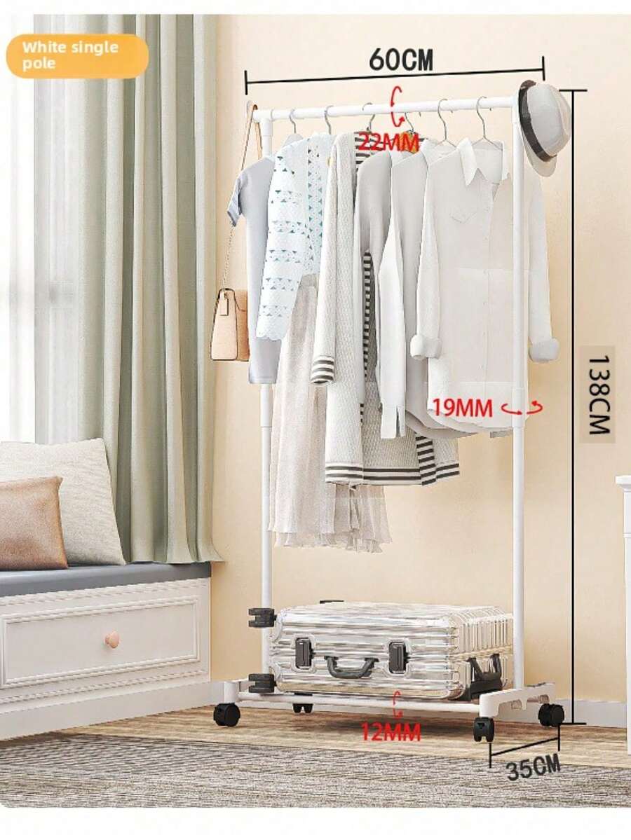 Multifunctional Coat Rack And Shoe Rack For Entryway, Bedroom Bench With Hooks, Rolling Clothes Drying Rack, Hallway Storage Shelf For Shoes, Clothes, Hats, Bags, Umbrellas, Home Decor & Storage Accessories For Small Spaces, Rental Homes - Black - View 1
