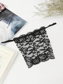 Bộ 1 áo quấn ngực nữ màu đen/trắng/màu mơ họa tiết cây rỗng, có thể điều chỉnh độ dài, kiểu dáng gợi cảm, chống trượt, cổ giả, phù hợp mặc không dây, áo hai dây, dự tiệc, lễ hội, du lịch. - Nhiều màu - Xem 4