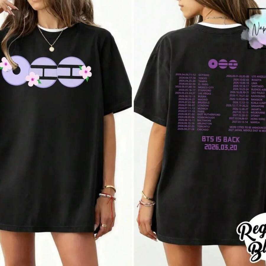 BTS World Tour 2026 Arirang Shirt, Kpop Army Concert Outfits, Bangtan Comeback 2026 Merch, BTS Concert Merch Sweatshirt, Gift For Kpop Girls - màu đen - Xem 1