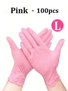 Pink Latex-Free Disposable Gloves, Suitable For Household Cleaning, Multi-Purpose Cleaning, Tattooing And Hair Dyeing, Available In Multiple Sizes - Pink - View 12