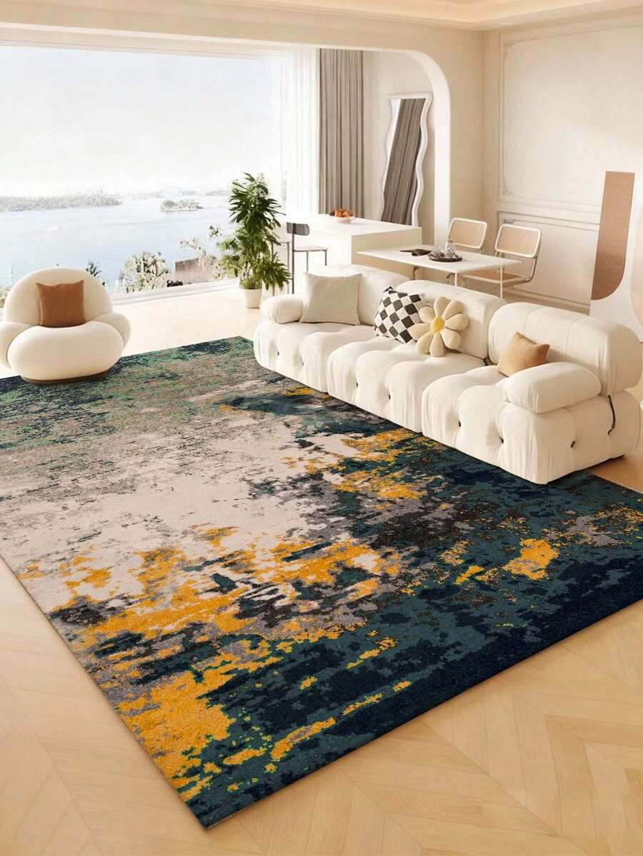 1件装现代时尚室内装饰大地毯，新款仿羊毛可水洗底室内地毯，客厅地毯，沙发地毯，卧室地毯，床边防滑垫，房间地垫，餐厅厨房地毯，办公椅垫，玄关门垫，户外野餐毯，户外露营垫 - 多色-1 - 查看 1