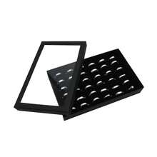 Caja expositora de anillos con 36 ranuras, soporte de metal para guardar pendientes, caja de almacenamiento con cubierta transparente, vitrina para joyas. - solo esponja negra - Ver 9