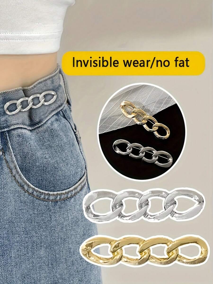 Bộ 1/3/6 khóa thắt eo, đa năng cho quần jeans, thắt lưng hợp kim thời trang có thể điều chỉnh, tháo rời, không cần may, giúp thu gọn vòng eo, khóa bấm từ lớn đến nhỏ, dụng cụ siết chặt tay áo khoác và váy không lộ cổ.