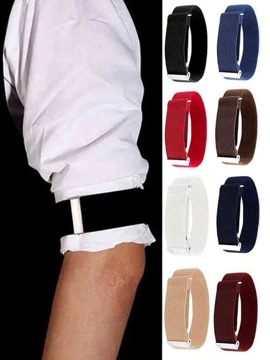 Băng tay co giãn điều chỉnh được, chống trượt, giữ cố định tay áo, băng tay co giãn, băng tay màu trắng, găng tay, ống tay áo, trang phục mùa thu, trang phục Halloween, băng tay màu đen, quà tặng cho nam giới. - Nhiều màu - Xem 1