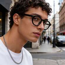 Gọng kính mắt tròn cổ điển làm từ chất liệu TR90, phù hợp cho sử dụng hàng ngày, phong cách đường phố, kỳ nghỉ, du lịch và làm quà tặng, unisex. - K40051 - Xem 2