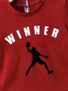 Baby Boys Character & Letter Print Short Sleeve T-Shirt And Shorts Casual Outfit - Red - View 5