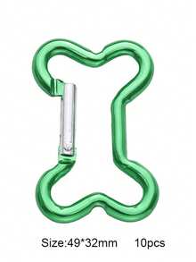10pcs Aluminum Carabiner Keychain Clips - Assorted Shapes (Star, Heart, Bone, D-Shape) For Keys, Bags & DIY Crafts, Lightweight Metal Snap Hooks For Phone Straps & Outdoor Gear - Aluminum Carabiners - View 8