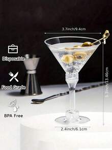 1/5/10/20pcs Elegant 5oz Plastic Martini Glasses - Suitable For Cocktails, Champagne And Desserts - Reusable, Perfect For Weddings, Valentine's Day And Other Parties - View 8