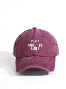 1 chiếc Mũ lưỡi trai bóng chày giặt "Don't Forget To Smile" dành cho nữ, Mũ thường ngày chống tia UV có thể điều chỉnh ngoài trời thích hợp cho du lịch mùa xuân/thu, mũ chống nắng phong cách Y2K dành cho người lớn trẻ tuổi - trái cam - Xem 14