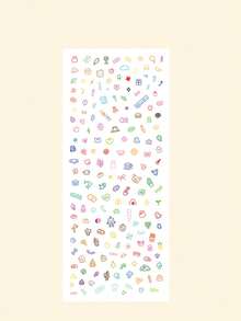 1Pc Transparent Stickers Cute And Simple Thin Design Small Animal Letters Food Bow Patterns Exquisite Student Learning Supplies Home Creative Decoration Water Cups Books Universal - Multicolor - View 10