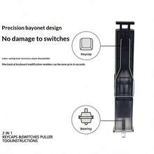 二合一键帽轴体拔取器，适用于机械键盘，四爪轴体拆卸工具，热插拔键帽取出器，键盘清洁维护工具 - 多色 - 查看 6