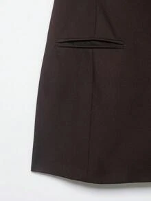 Vestido mini plisado con bolsillo, estilo europeo y americano elegante, nueva llegada de primavera/verano para mujer de DEEKA - Marrón - Ver 8