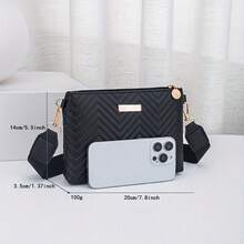 Elegant Wavy Quilted Crossbody Bag/Coin Purse, Small Handbag, Metal-Plated Decorative Shoulder Bag For Women - Detachable Shoulder Strap And Zipper Closure, Suitable For Casual Wear And Everyday Travel. - Multicolor - View 2