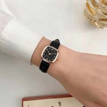 1 chiếc đồng hồ thạch anh thời trang nữ đa năng tối giản - màu đen - Xem 5