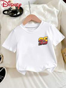 Baby Boys Tops, Disney Short-Sleeved T-Shirt, Cars Crew Extreme Performance Pattern Printing,Summer Breathable Comfortable Short Sleeves, Female Baby Boy With T-Shirt. - 白色 - 查看 3