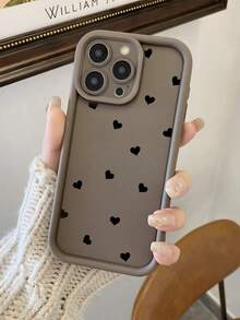 1个棕色心形极简全包覆TPU防震手机壳，兼容 16、15、14、13、12、11 Pro Max - 彩色 - 查看 1