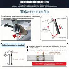 High Definition Car Rearview Mirror, Universal Clip-On Panoramic Rearview Mirror For Cars, SUVs, Trucks, And Vehicles - 黑色的 - 查看 2