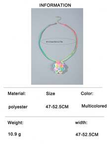 1 chiếc vòng cổ mặt dây chuyền hình hoa bện bằng polyester kiểu Bohemian, món quà tuyệt đẹp dành cho phụ nữ trong kỳ nghỉ biển. - 27755-2-màu - Xem 9