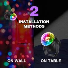 2pcs RGB Party Lights With Remote Control, 7 Modes Disco Ball Strobe Lights For DJ, Home Dance, Birthday, Wedding, Karaoke And Club Atmosphere - Black - View 5